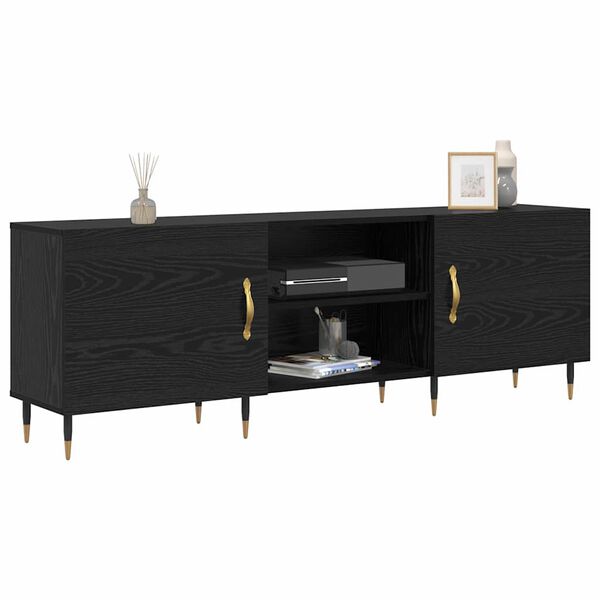 vidaXL Gabinete de TV Roble negro 150 x 30 x 50 cm