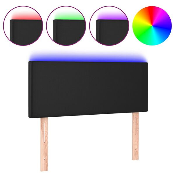 vidaXL Cabecero con luces LED cuero sintético negro 80x5x78/88 cm