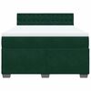 vidaXL Cama box spring con colch&oacute;n terciopelo verde oscuro 160x200 cm