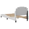 vidaXL Estructura de cama Viana sin colch&oacute;n cuero sint&eacute;tico blanco 90x190 cm