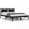 vidaXL Estructura de cama de madera maciza negra 140x190 cm