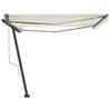 vidaXL Toldo automático con LED sensor de viento crema 400x300 cm