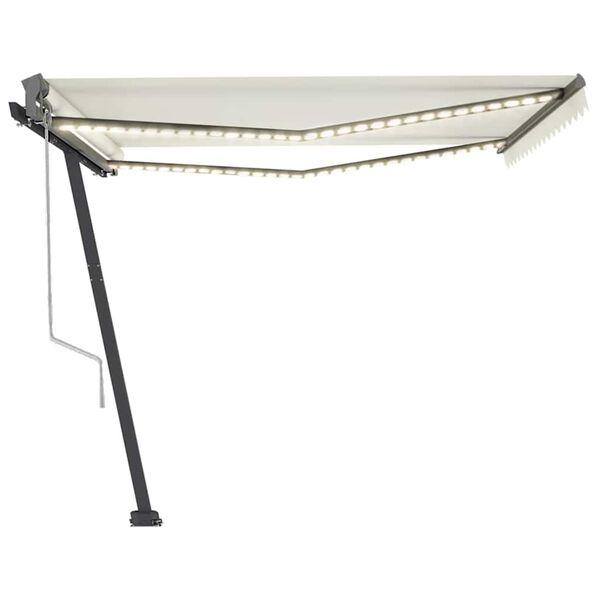 vidaXL Toldo automático con LED sensor de viento crema 400x300 cm