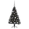 vidaXL &Aacute;rbol de Navidad Artificial Preiluminado Negro 120 cm PVC