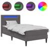 vidaXL Estructura de cama con colch&oacute;n Gris 80 x 200 cm Cuero sint&eacute;tico