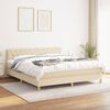 vidaXL Cama box spring con colch&oacute;n tela color crema 160x200 cm