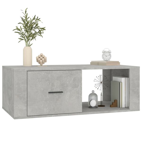 vidaXL Mesa de centro madera contrachapada gris hormigón 100x50,5x35cm