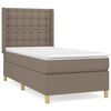 vidaXL Cama box spring con colch&oacute;n tela gris taupe 80x200 cm