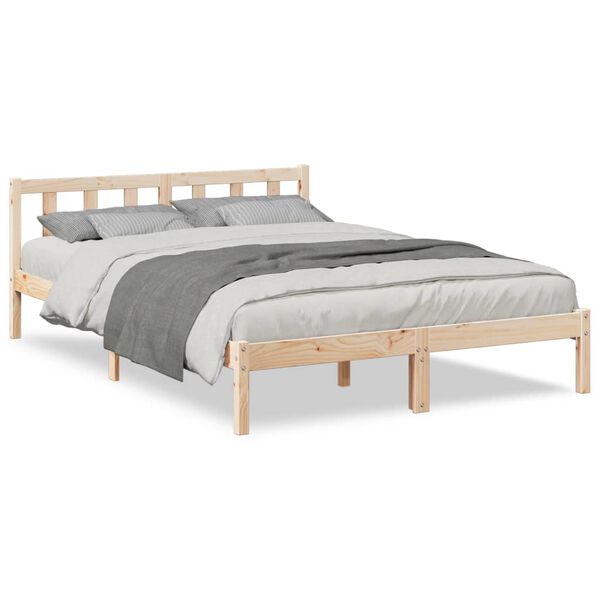 vidaXL Cama extralarga sin colch&oacute;n madera maciza de pino 160x210 cm