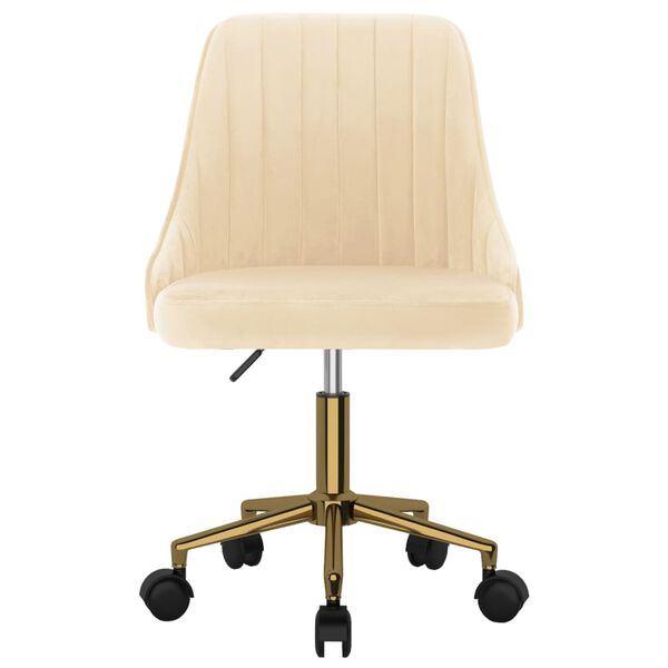 vidaXL Sillas de comedor giratorias 2 unidades terciopelo crema