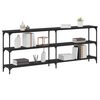 vidaXL Mesa Consola Roble negro 200 x 29 x 75 cm