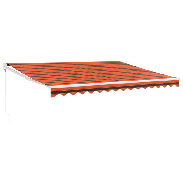 vidaXL Toldo retr&aacute;ctil aluminio y tela naranja y marr&oacute;n 4x3 m