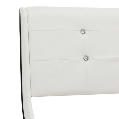 vidaXL Cama con colchón cuero sintético blanco 160x200 cm