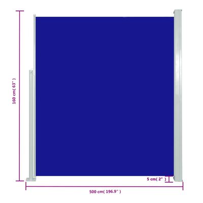 vidaXL Toldo lateral retráctil 160x500 cm azul