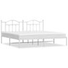 vidaXL Estructura cama sin colch&oacute;n con cabecero metal blanco 200x200cm