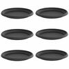 vidaXL Bandeja Redonda para Flores 6 uds. Negro &Oslash; 23,5 x 2,5 cm