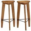 vidaXL Taburetes de cocina 2 unidades madera maciza de acacia