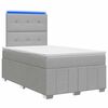 vidaXL Cama de muelles con LED y colch&oacute;n Gris Claro 120 x 190 cm Tela