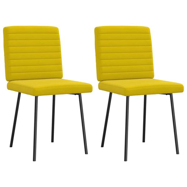 vidaXL Sillas de comedor 2 unidades terciopelo amarillo
