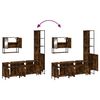 vidaXL Set de muebles baño 4 pzas madera contrachapada roble ahumado