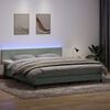 vidaXL Cama box spring con colch&oacute;n y LED terciopelo gris claro 200x220 cm