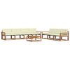 vidaXL Conjunto de sof&aacute;s de exterior con coj&iacute;n 8 pcs Natural y Crema
