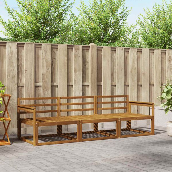 vidaXL Conjunto de sof&aacute;s de exterior 3 pcs Natural