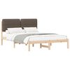 vidaXL Estructura de Cama con Cabecera Tapizada Taup&eacute; 160 x 200 cm