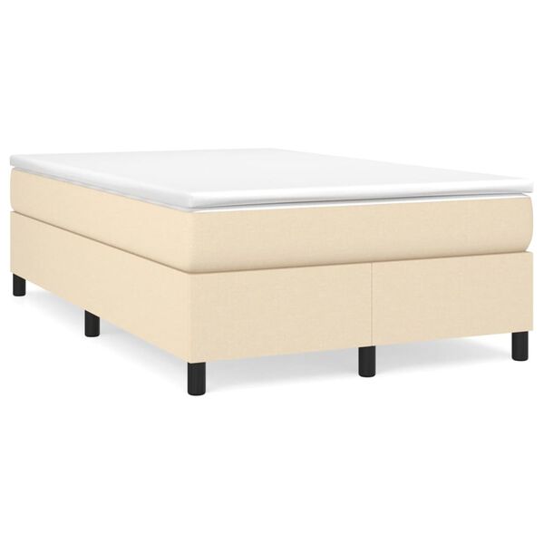 vidaXL Cama box spring con colchón tela color crema 120x200 cm