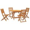 vidaXL Juego de comedor de jard&iacute;n 5 piezas madera maciza de acacia