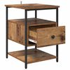 vidaXL Armario de Noche con caj&oacute;n 2 pcs Madera vieja 40 x 42 x 56 cm