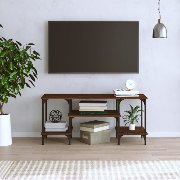 vidaXL Mueble de TV madera contrachapada marrón roble 102x35x45,5 cm