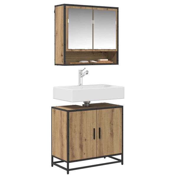 vidaXL Mueble de lavabo para ba&ntilde;o Roble artisan 65 x 33 x 60 cm