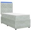 vidaXL Cama de muelles con LED y colch&oacute;n Gris Claro 80 x 200 cm