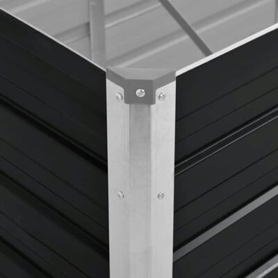 vidaXL Arriate de acero galvanizado gris antracita 160x40x45 cm