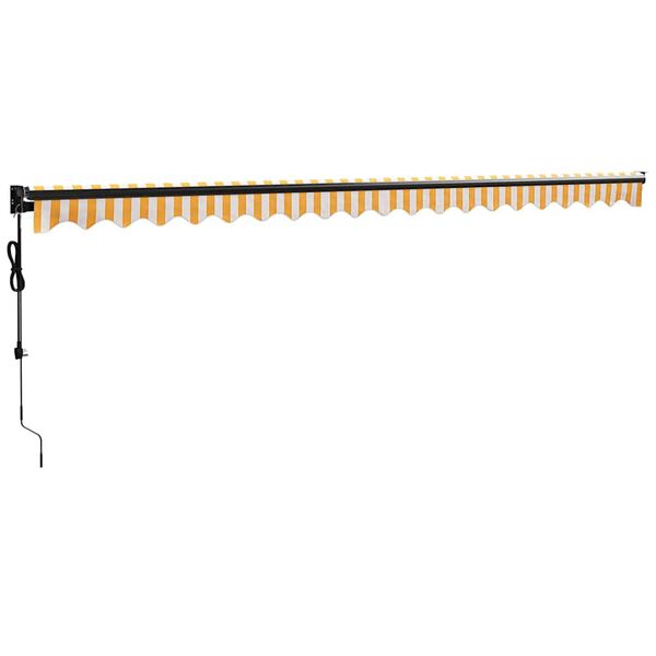 vidaXL Toldo retr&aacute;ctil autom&aacute;tico amarillo y blanco 5x3 m