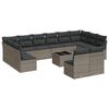 vidaXL Set sof&aacute;s de jard&iacute;n con cojines 13 piezas rat&aacute;n sint&eacute;tico gris