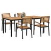 vidaXL Conjunto de Comedor de Jard&iacute;n 5 pcs Negro