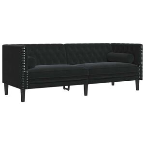 vidaXL Sof&aacute; Negro 194 x 74,5 x 70,5 cm Terciopelo