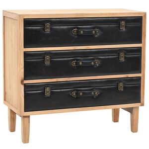 vidaXL Cajonera de madera maciza de abeto 80x36x75 cm