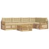 vidaXL Conjunto de sof&aacute;s de exterior 6 uds. y Beige Poli&eacute;ster