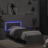 vidaXL Estructura de cama cabecero luces LED gris hormig&oacute;n 75x190 cm