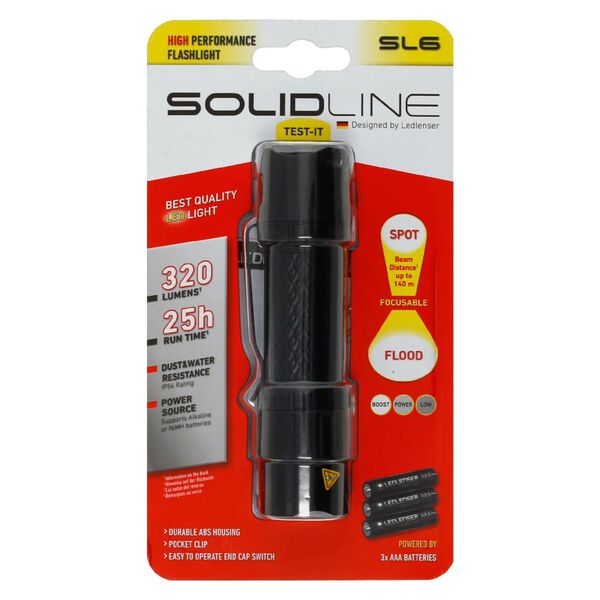 SOLIDLINE Linterna SL6 con pinza 320 lm