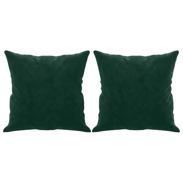 vidaXL Cojines decorativos 2 uds terciopelo verde oscuro 40x40 cm