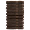 vidaXL Toallas de sauna SOLUND 10 uds marr&oacute;n 80x200 cm 600 gsm