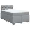 vidaXL Cama box spring con colch&oacute;n tela gris claro 120x200 cm
