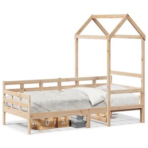 vidaXL Sof&aacute; cama con techo madera maciza de pino 90x190 cm