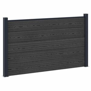 vidaXL Conjunto de valla 180 x 105 cm WPC y Aluminio Negro