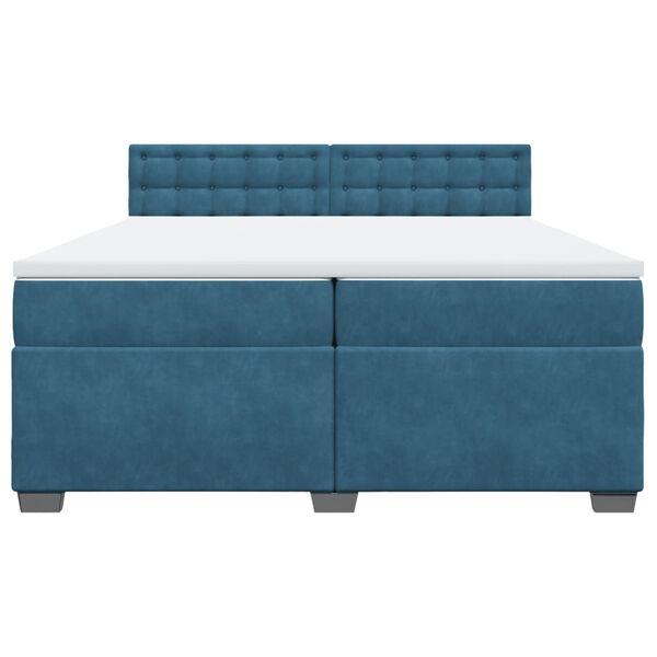 vidaXL Cama box spring con colch&oacute;n terciopelo azul 200x200 cm