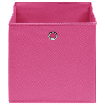 vidaXL Cajas de almacenaje 10 uds tela no tejida rosa 28x28x28 cm